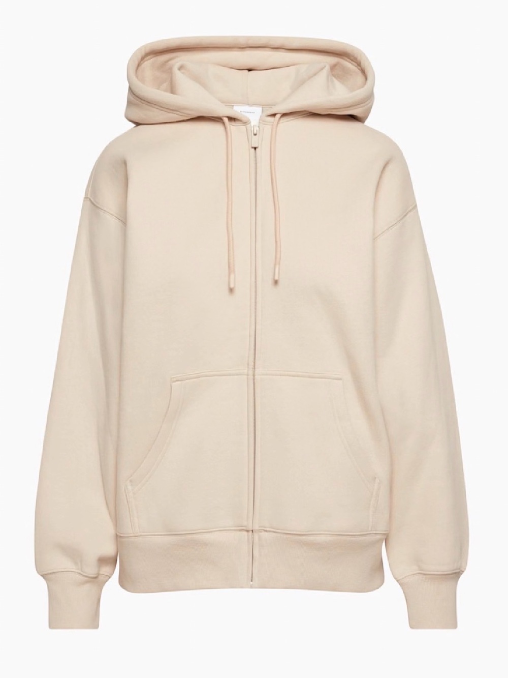 Aritzia Sweatfleece Cozy Fleece Boyfriend Fit Zip-up Hoodie in beige size L
